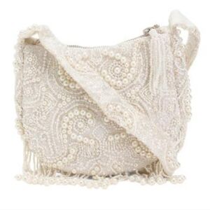 Viral MADE IN INDIA Beaded White Crossbody Bag Purse Bridal